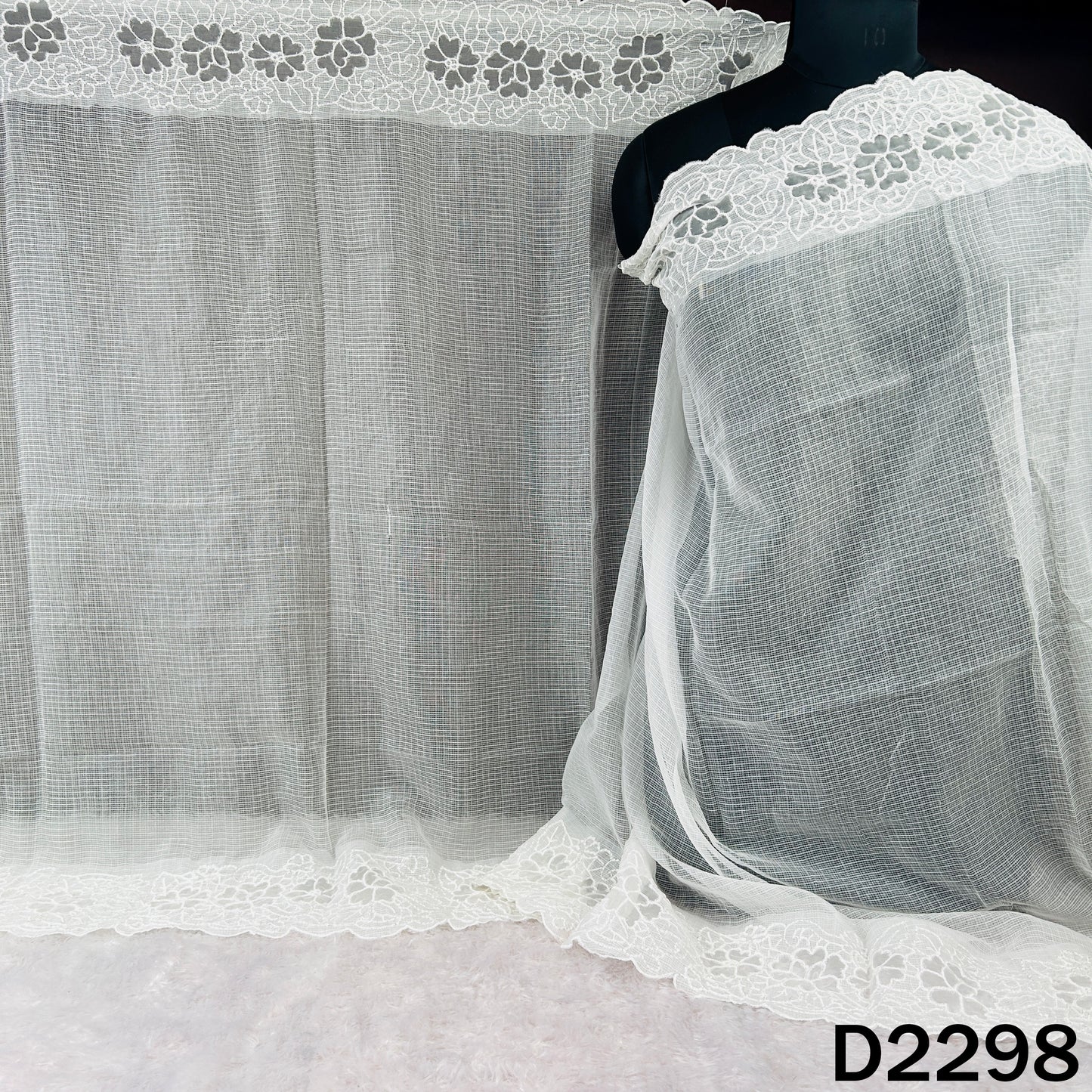 Dyeable Thread Work Kota Cotton Dupatta - D2298