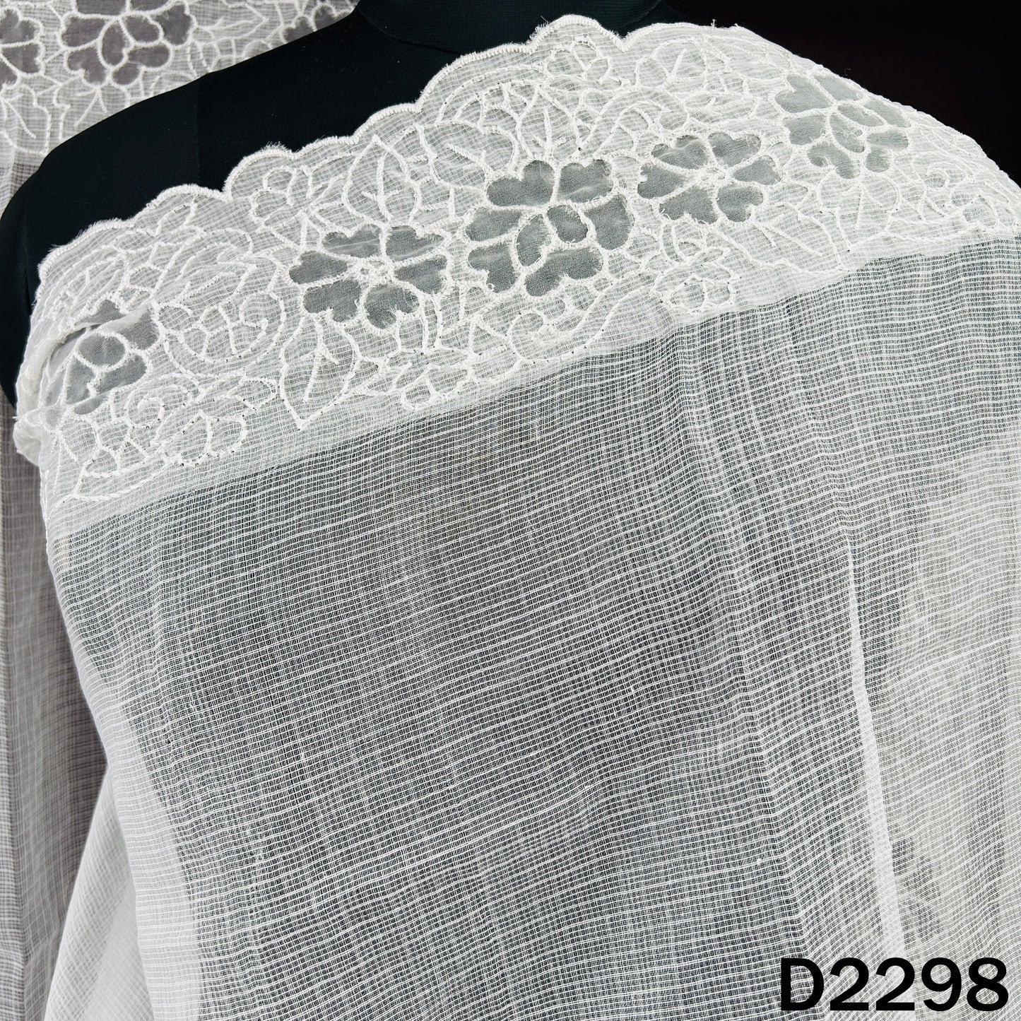 Dyeable Thread Work Kota Cotton Dupatta - D2298