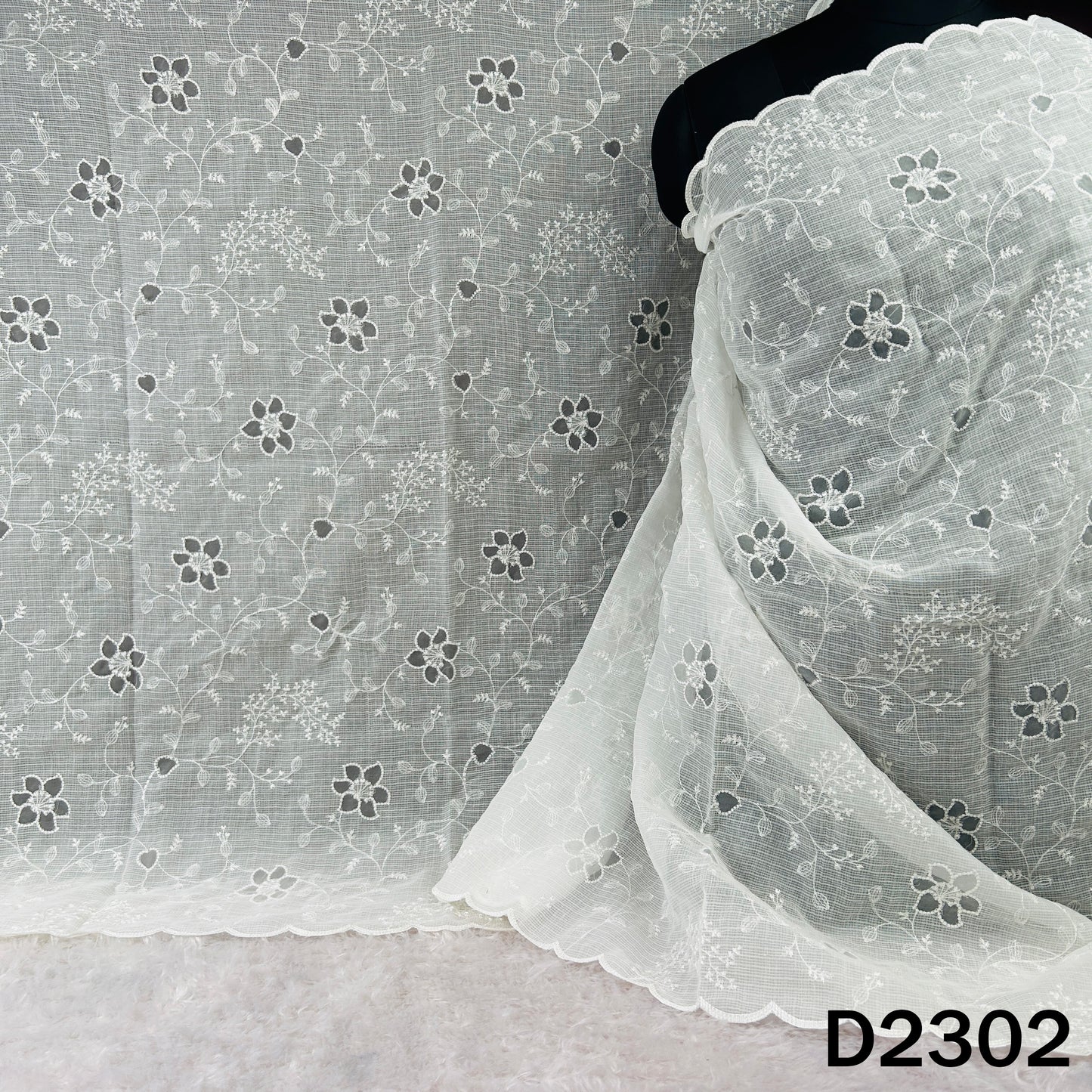 Dyeable Thread Work Kota Cotton Dupatta - D2302