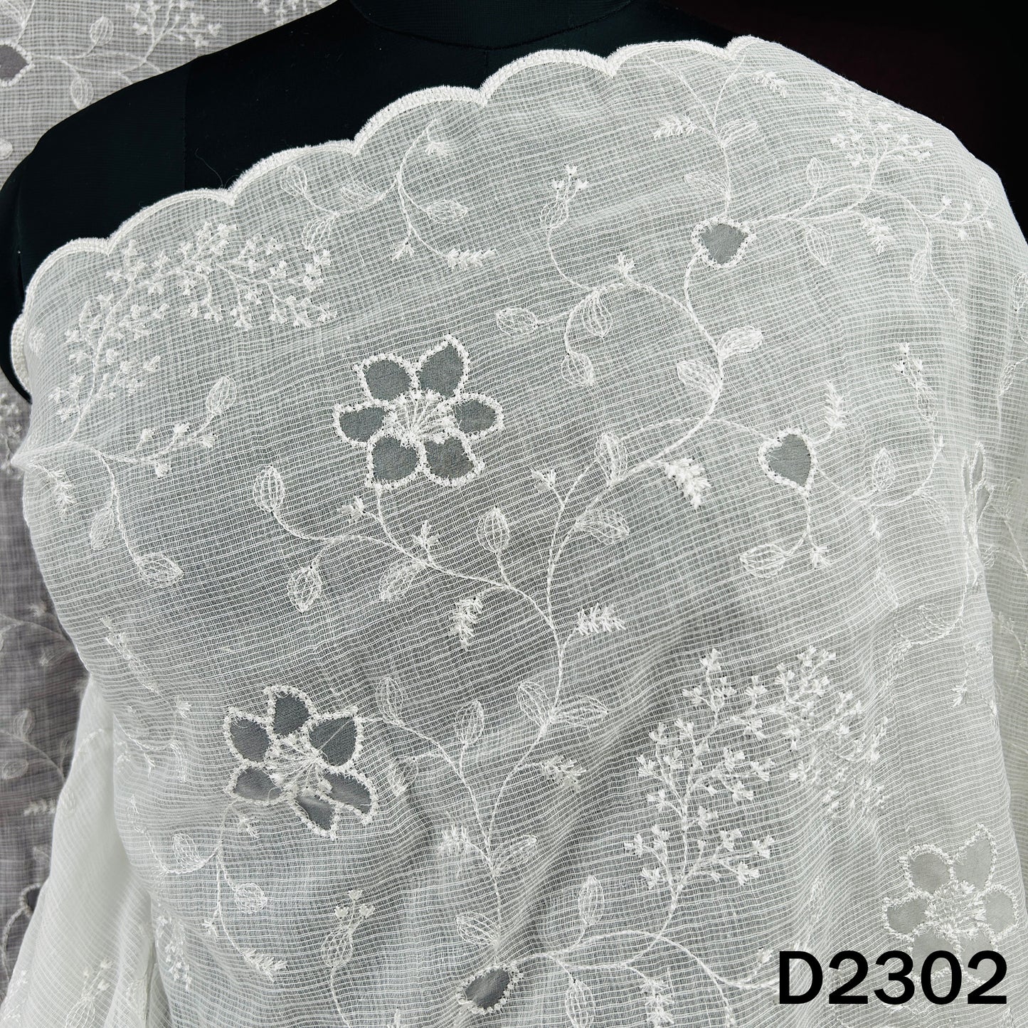 Dyeable Thread Work Kota Cotton Dupatta - D2302