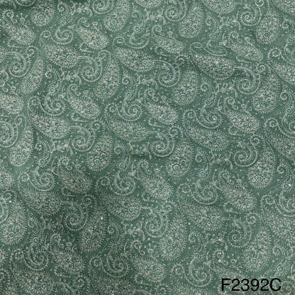 Thread Sequins Embroidered Georgette Fabric-F2392