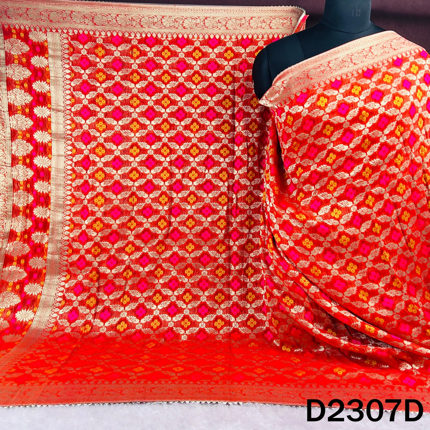 Zari Work Banarasi Georgette Dupatta - D2307