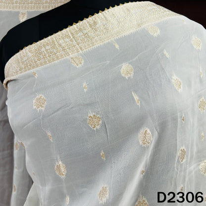 Dyeable Zari Work Organza Dupatta - D2306