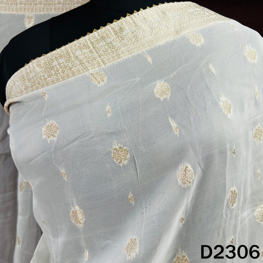 Dyeable Zari Work Organza Dupatta - D2306