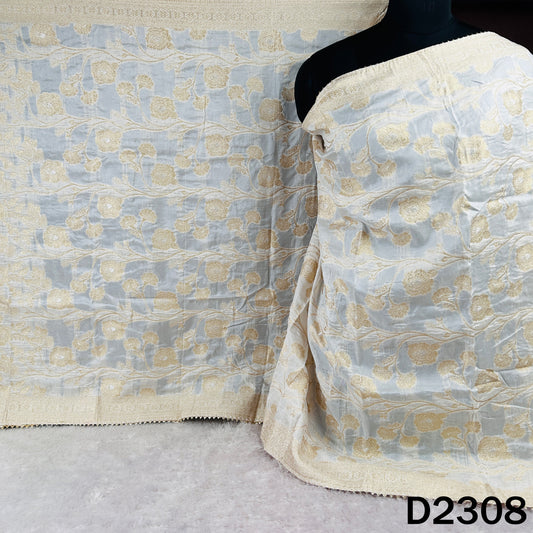 Dyeable Zari Work Dola Silk Dupatta - D2308