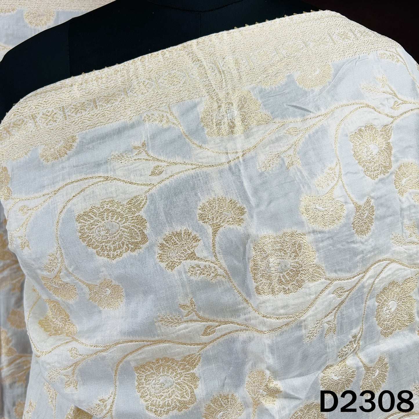 Dyeable Zari Work Dola Silk Dupatta - D2308