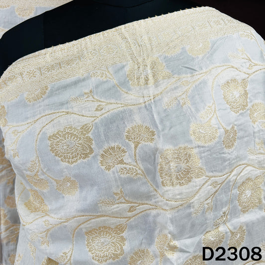 Dyeable Zari Work Dola Silk Dupatta - D2308