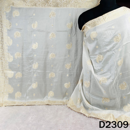 Dyeable Zari Work Dola Silk Dupatta - D2309