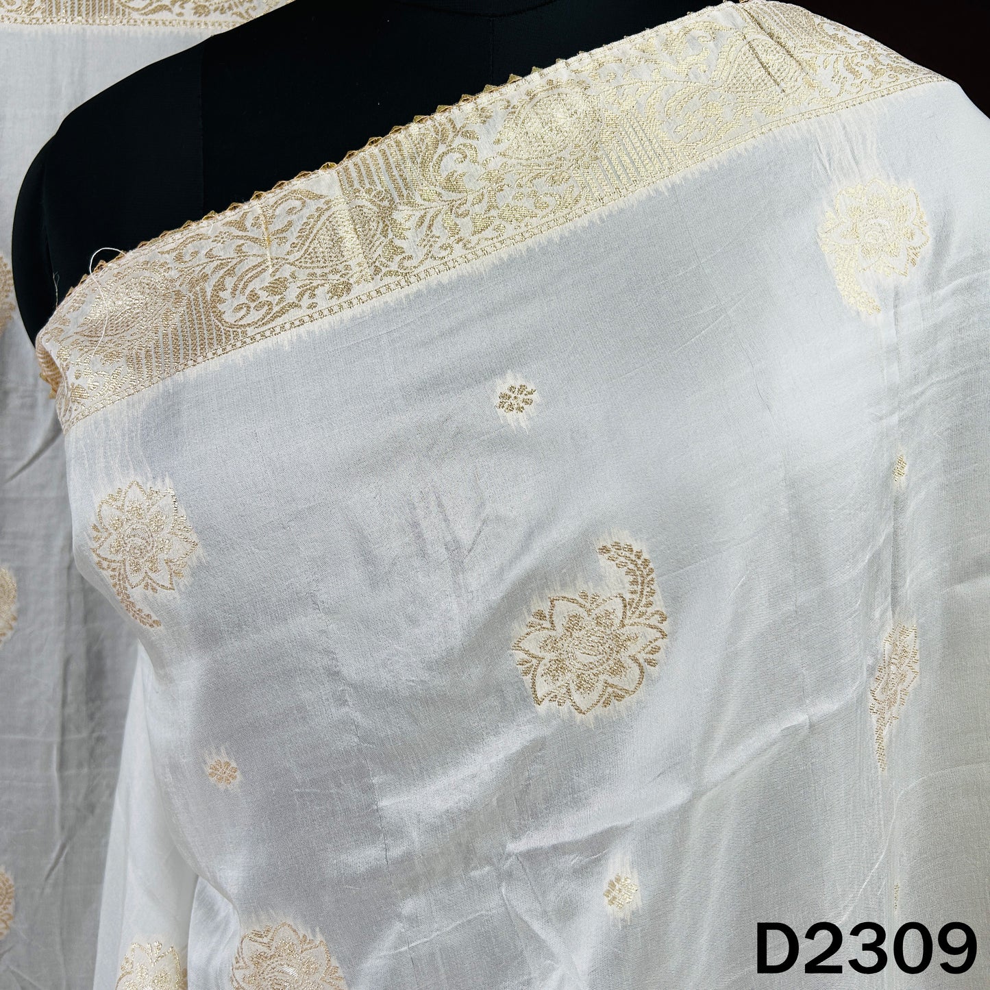 Dyeable Zari Work Dola Silk Dupatta - D2309