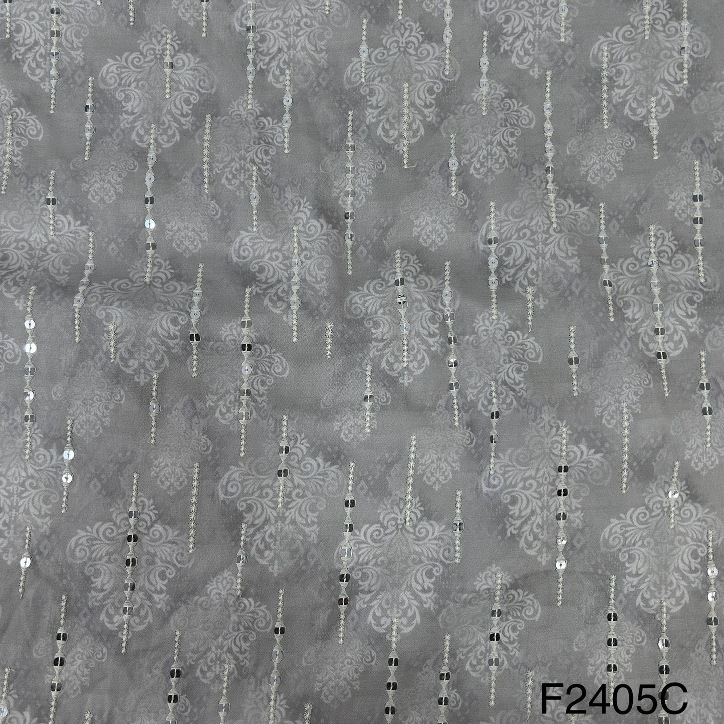 Thread Sequins Rayon Fabric-F2405
