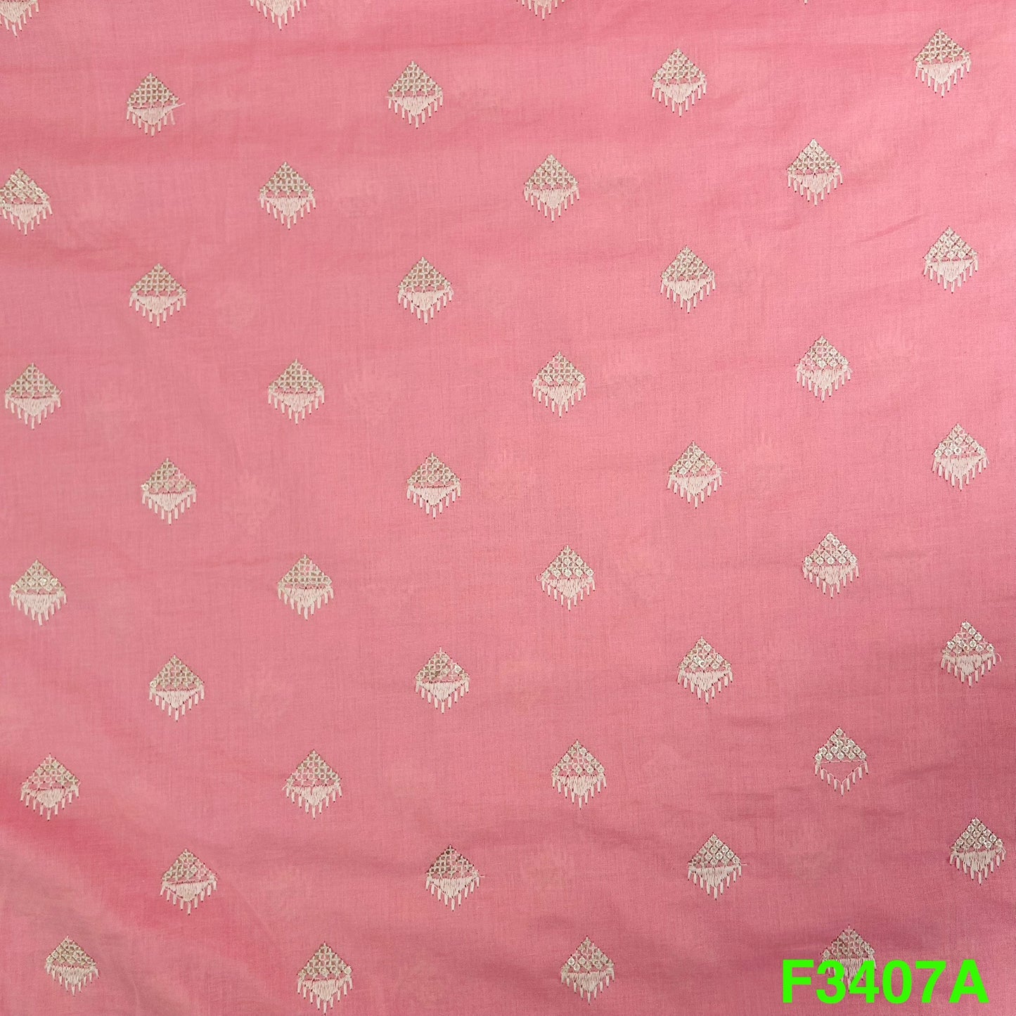 Thread Sequins Embroidered Cotton Fabric-F3407