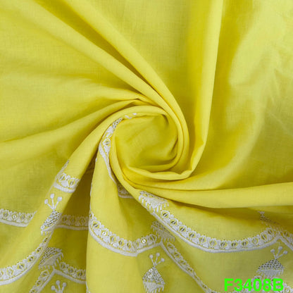 Thread Sequins Embroidered Cotton Fabric-F3408