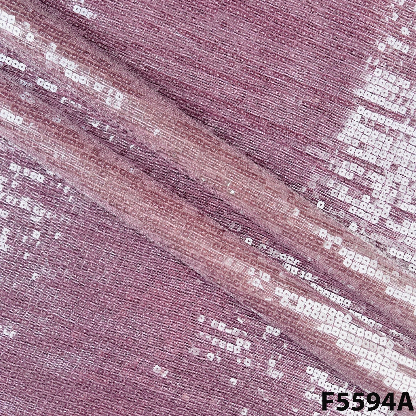 Sequins Foil Lycra Net Fabric-F5594