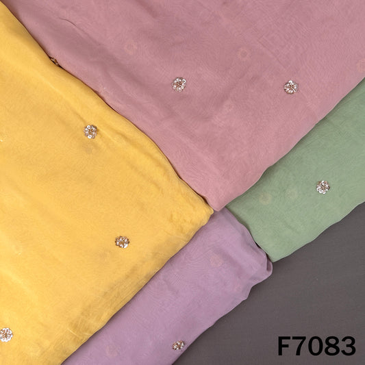Cut Dana Pearl Sequins Work Organza Fabric - F7083