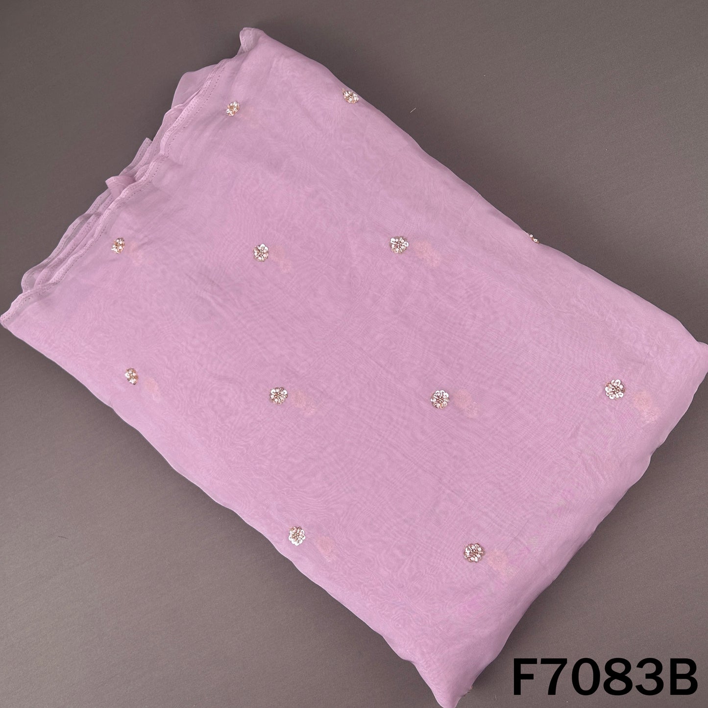 Cut Dana Pearl Sequins Work Organza Fabric - F7083