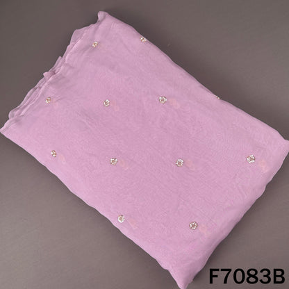 Cut Dana Pearl Sequins Work Organza Fabric - F7083