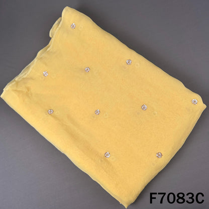 Cut Dana Pearl Sequins Work Organza Fabric - F7083