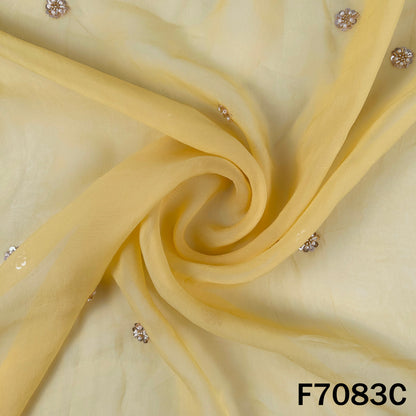 Cut Dana Pearl Sequins Work Organza Fabric - F7083