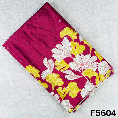 Digital Print Thread Sequins Work Crepe Fabric - F5604