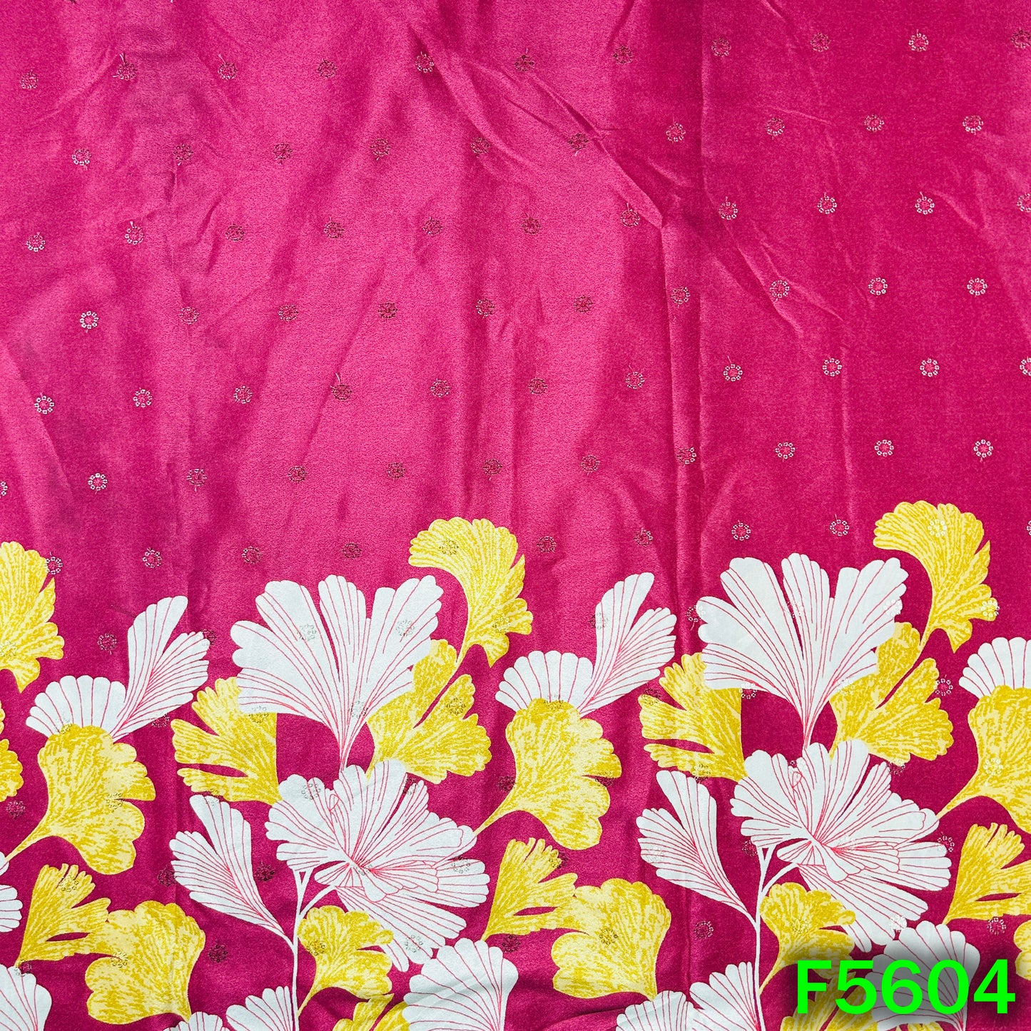 Digital Print Thread Sequins Work Crepe Fabric - F5604