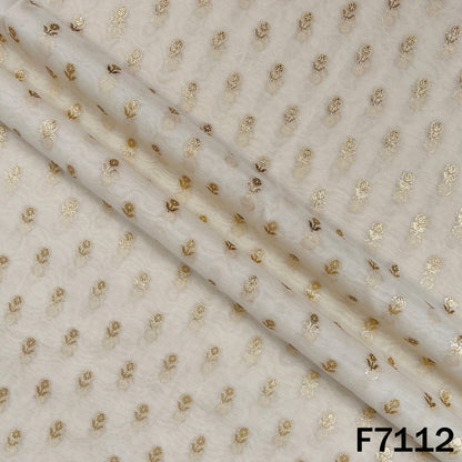 Dyeable Zari Work Chanderi Fabric - F7112