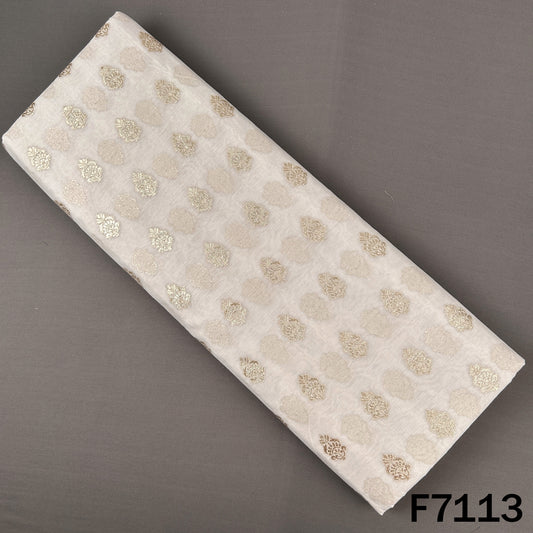 Dyeable Zari Work Chanderi Fabric - F7113