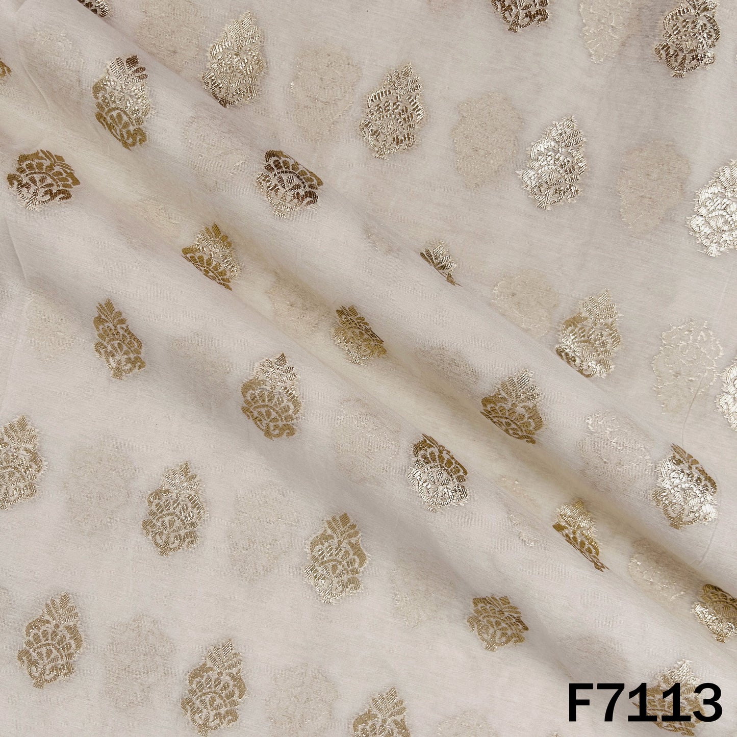 Dyeable Zari Work Chanderi Fabric - F7113