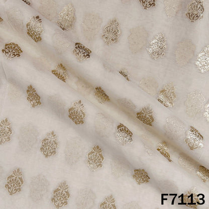 Dyeable Zari Work Chanderi Fabric - F7113