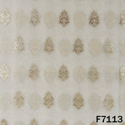 Dyeable Zari Work Chanderi Fabric - F7113