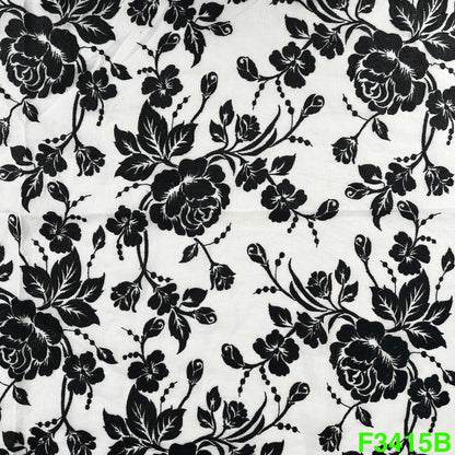 Thread Embroidered Cotton Fabric-F3415