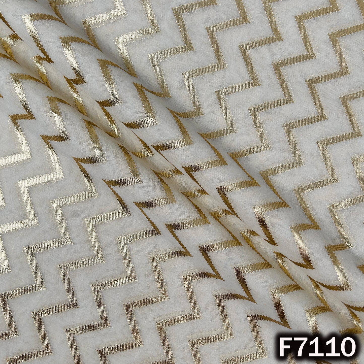 Dyeable Zari Work Chanderi Fabric - F7110
