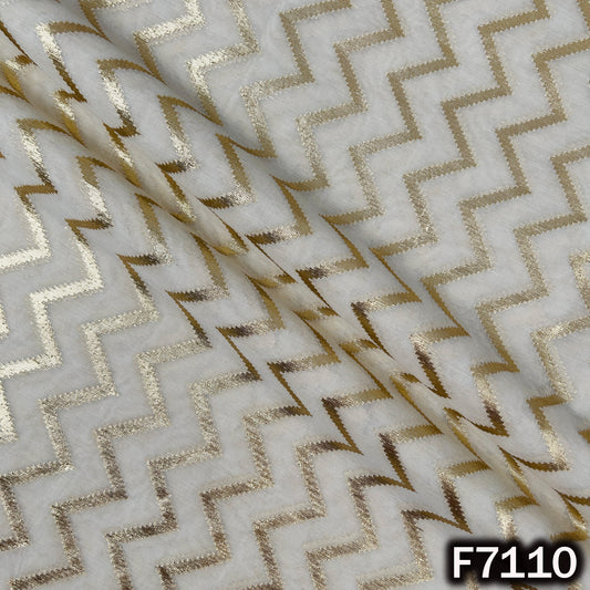 Dyeable Zari Work Chanderi Fabric - F7110