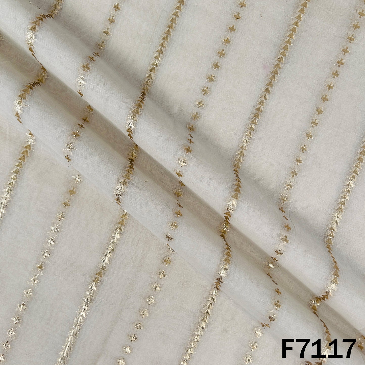 Dyeable Zari Work Chanderi Fabric - F7117