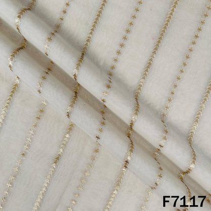 Dyeable Zari Work Chanderi Fabric - F7117