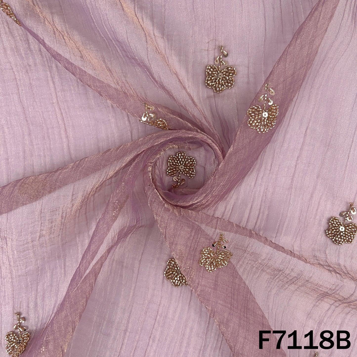 Cut Dana Sequins Crush Tissue Fabric - F7118