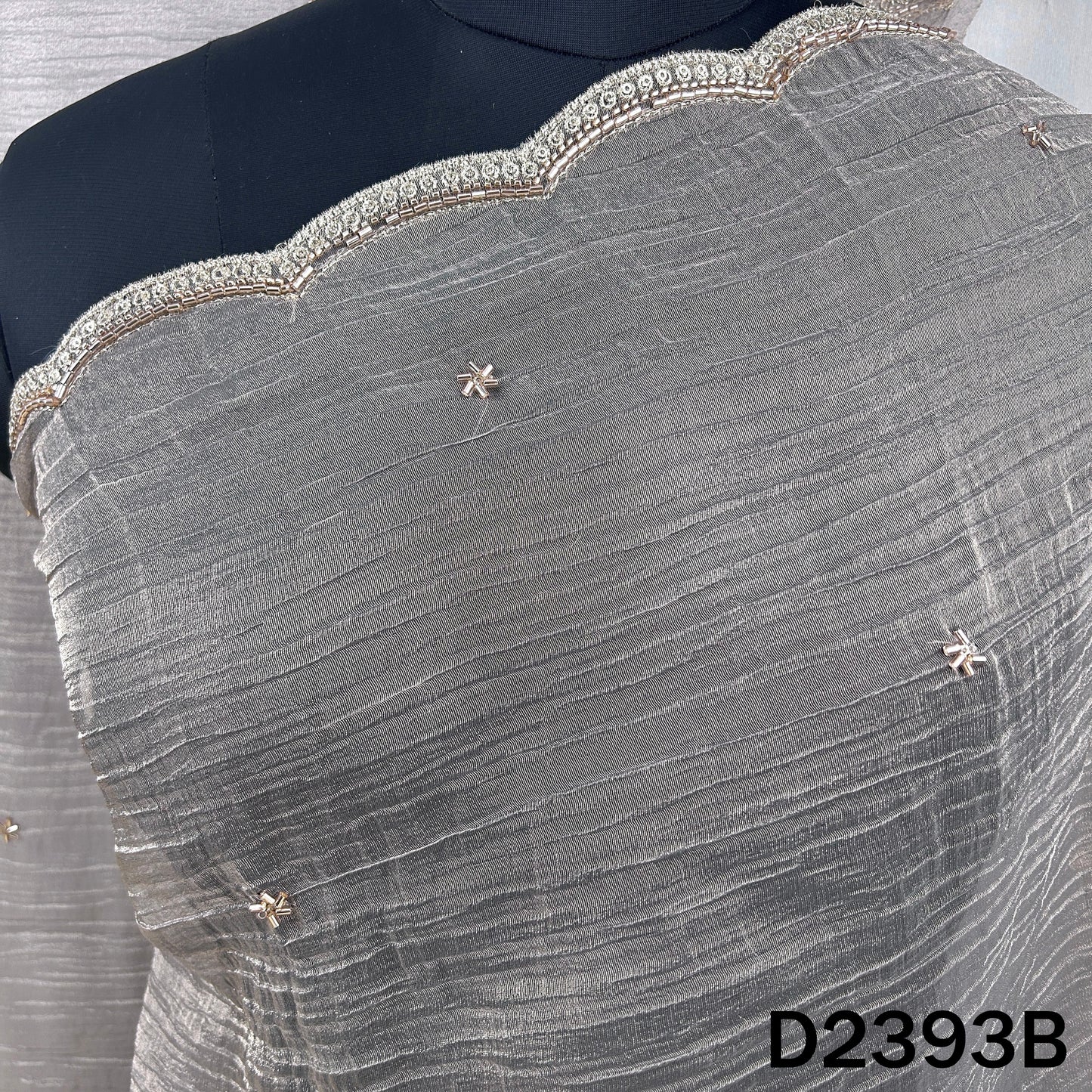 Cut Dana Sequins Zari Work Crush Tissue Dupatta - D2393