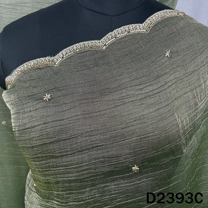 Cut Dana Sequins Zari Work Crush Tissue Dupatta - D2393