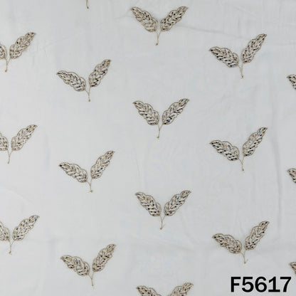 Dyeable Zari Sequins Work Georgette Fabric - F5617