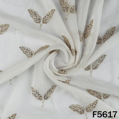 Dyeable Zari Sequins Work Georgette Fabric - F5617