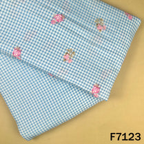 Check Print Cambric Cotton Fabric - F7123
