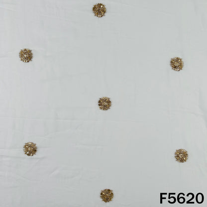 Dyeable Cut Dana Thread Sequins Work Georgette Fabric - F5620