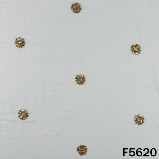 Dyeable Cut Dana Thread Sequins Work Georgette Fabric - F5620