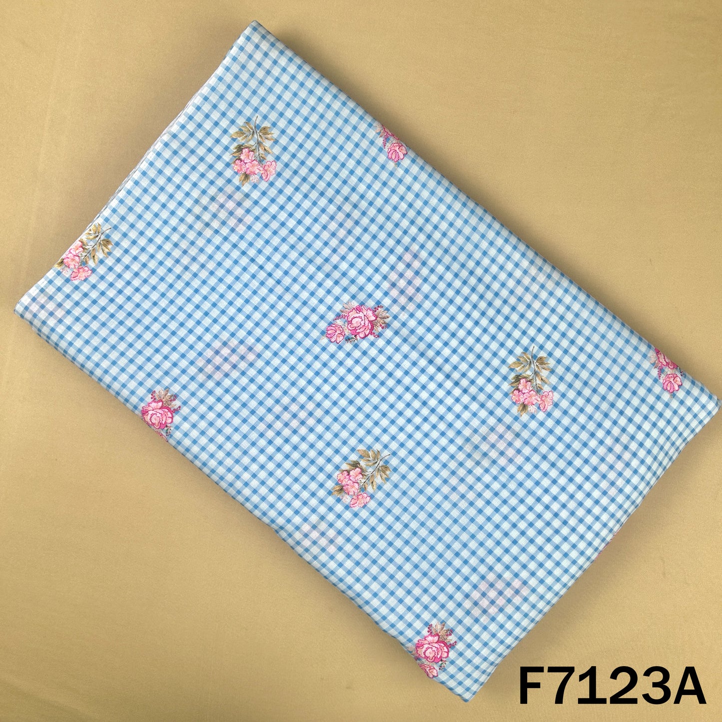Check Print Cambric Cotton Fabric - F7123