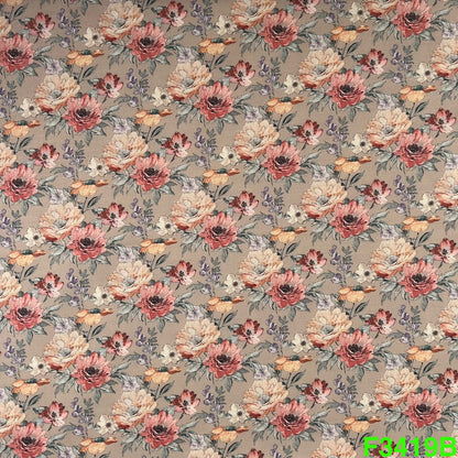 Printed Linen Cotton Fabric-F3419