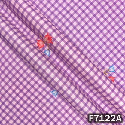 Check Print Cambric Cotton Fabric - F7122