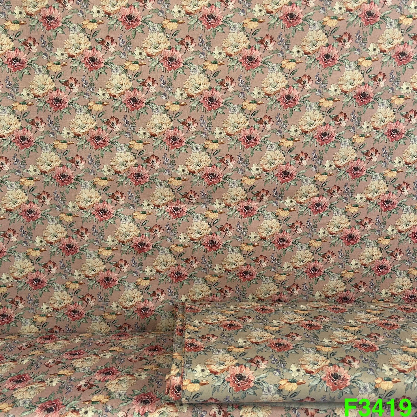 Printed Linen Cotton Fabric-F3419