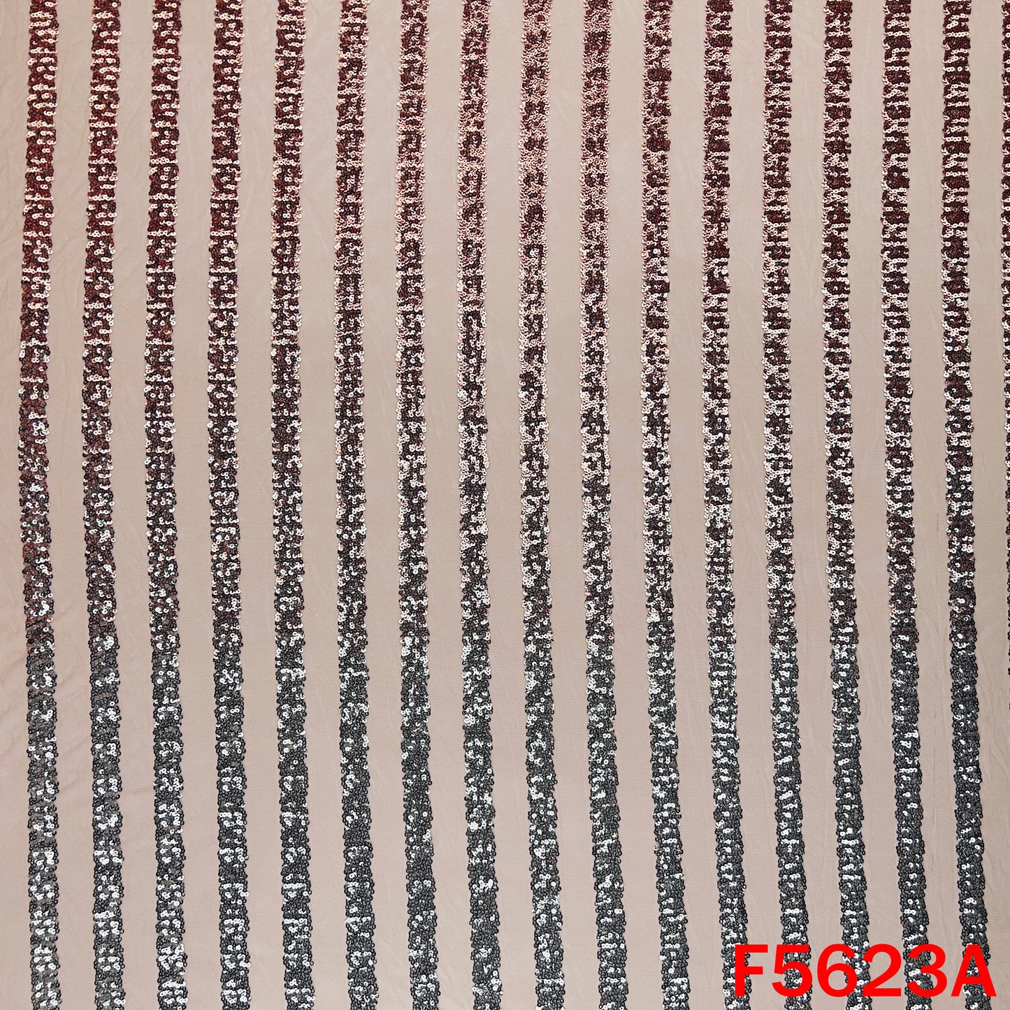 Ombre Shade Sequins Work Lycra Net Fabric - F5623