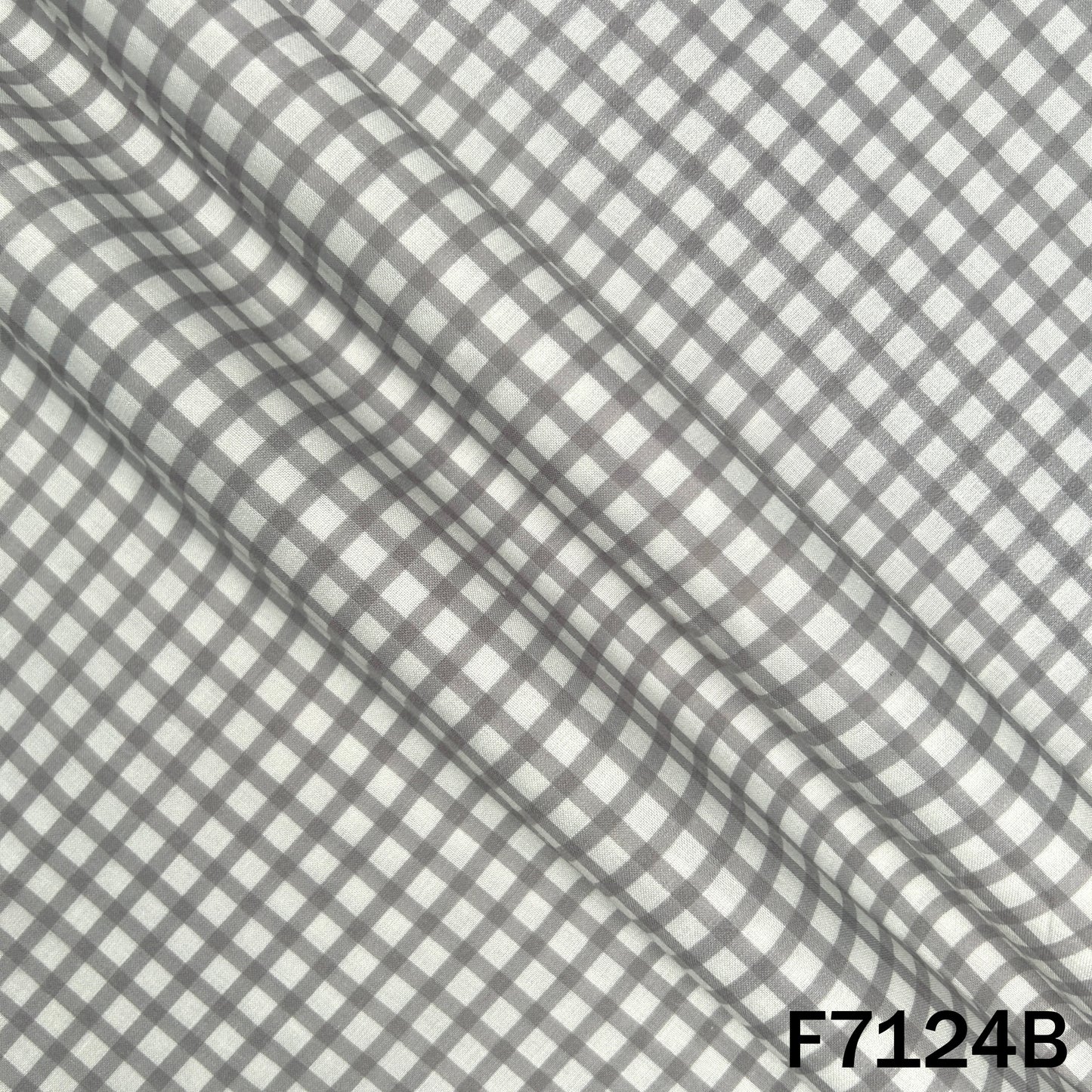 Check Print Cambric Cotton Fabric - F7124