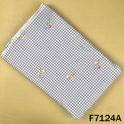 Check Print Cambric Cotton Fabric - F7124