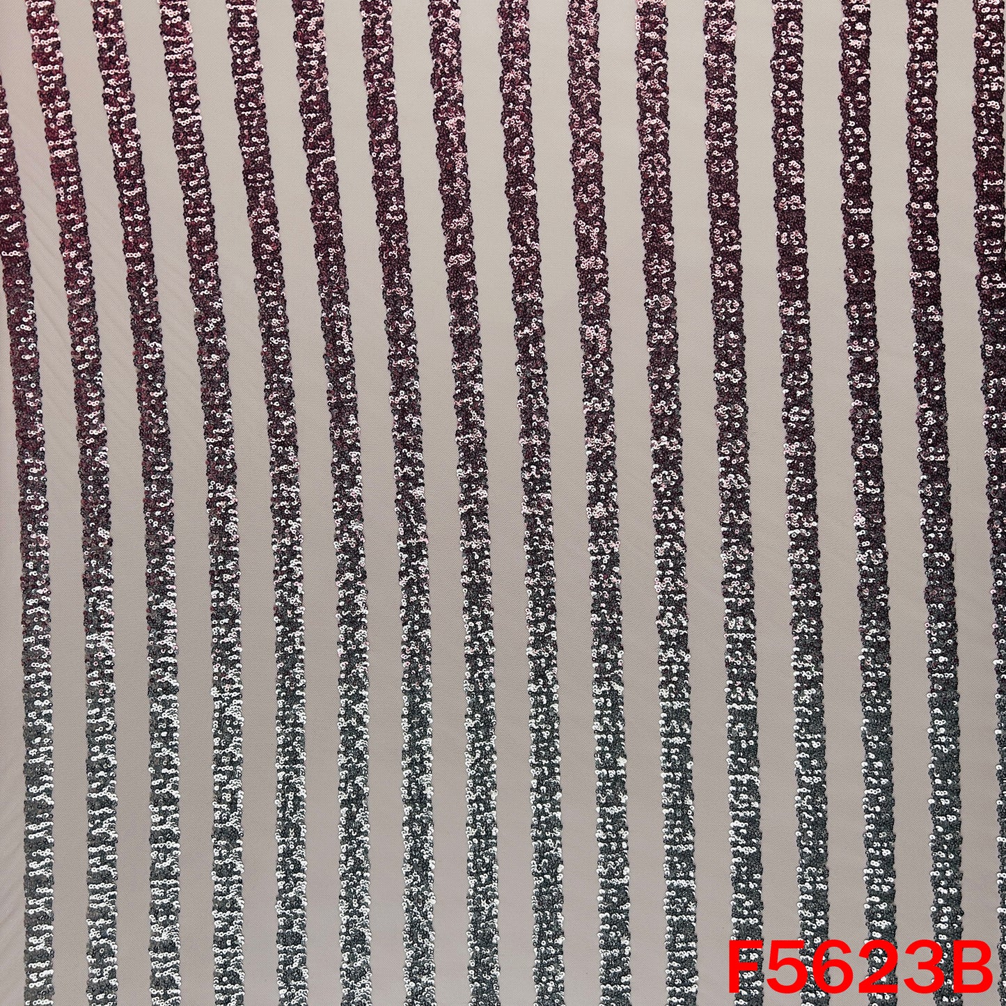 Ombre Shade Sequins Work Lycra Net Fabric - F5623